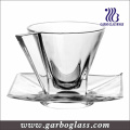 Crystal New Design Glas Tasse und Untertasse